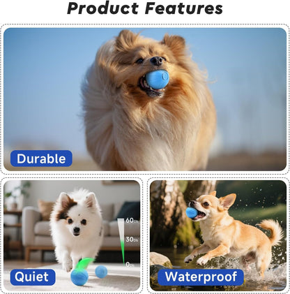 Interactive Small Dog Toy Ball, 2 Inch Smart Jumping Ball for Puppy/Small Dogs, Activated Automatic Bouncing Moving Vibrating, Dog Toy for Small Dogs to Keep Them Busy（Sky Blue）6