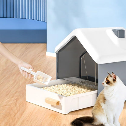 Pet Supplies, Hooded Cat Litter Box - Privacy, No Mess, Portable & Easy Clean(Pink)5