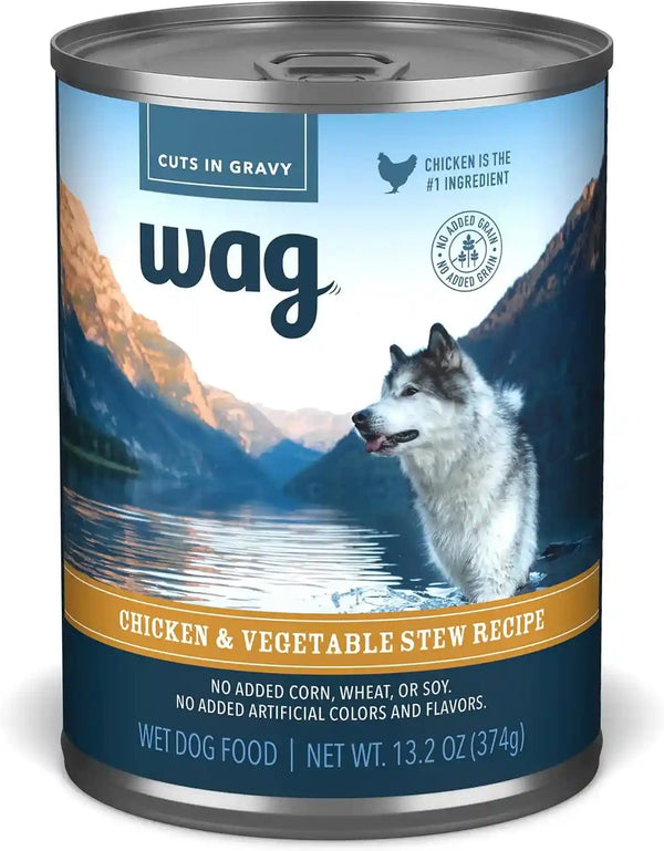 Amazon Brand - Wag Stew Canned Dog Food, Beef & Vegetable Recipe, 13.2 Oz Can (Pack of 12)12