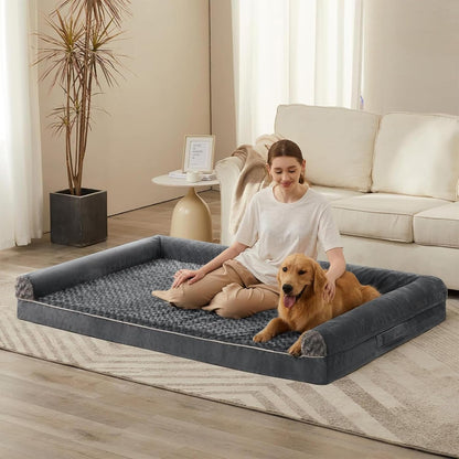 BFPETHOME Orthopedic Washable Dog Beds Large Sized Senior Dog for Comfy Sleeping with Removable Cover, Waterproof Big Soft Pet Couch Bed for Dogs Relax23