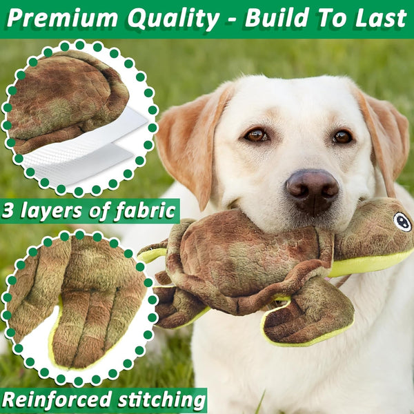 LECHONG Stuffed Animal Dog Toys, 5 Pack Tough Squeaky Dog Toys, Plush Toys Assortment, Great Value Pet Toys Bundle, Woodland Series Chew Toys for Large Medium and Small Dogs Puppy Pet Toys4
