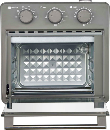 Home, 16.5 Qt Air Fryer Oven, with Steam Infusion, Black, Convection Countertop Oven, 6 Cooking Functions, 200–450°F Temperature Control, Interior Light, Fry Basket & Baking Tray Included11
