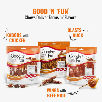 Good 'N' Fun Twists Long-Lasting Dog Treat, with Real Proteins, Beef Hide and Premium Chicken, Supports Dental Health, Mental Stimulation, 70 Count8