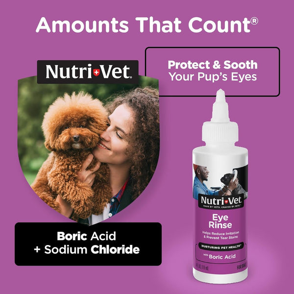 Nutri-Vet Dog Eye Wash, Tear Stain Remover for Dogs, Pet Eye Rinse, 4Oz | Eye Wash for Dogs, Dog Eye Cleaner, Tear Stains, Pet Safe Formula, Gentle Cleansing, Daily Care, Routine Cleaning2