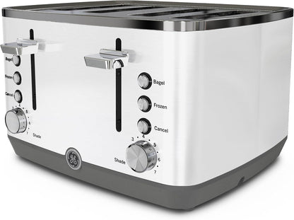 GE 4 Slice Toaster | Extra Wide Slots for Bagels, Breads, Waffles & More | 7 Shade Options | Countertop Kitchen Essentials | 1500 Watt, White8
