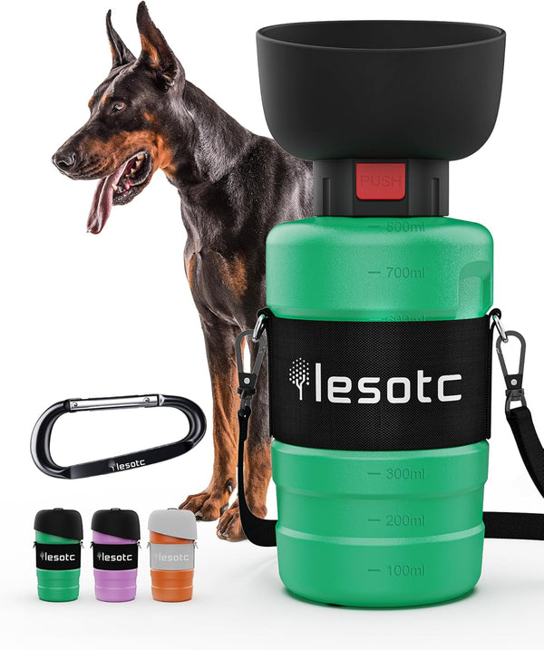 Lesotc Dog Water Bottle, Portable Water Dispenser with Travel Water Bowl, Leak Proof Pet Travel Squeeze Bottle, Puppy Essentials Dog Stuff Accessories for Outdoor Walking, Hiking, Camping17