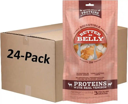 Better Belly Proteins with Real Lamb Twists, Digestible Rawhide for Dogs, 25 Count5