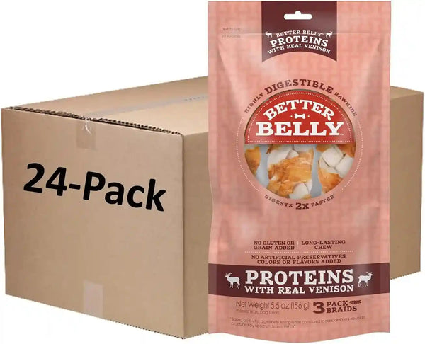 Better Belly Proteins with Real Lamb Twists, Digestible Rawhide for Dogs, 25 Count5