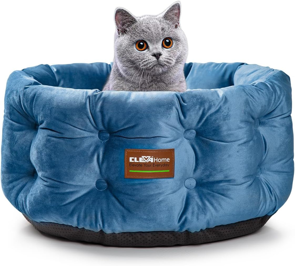 clevahome-cat-dog-bed-for-small-pets-up-to-15lbs-round-cat-beds-for-indoor-cats-machine-washable-comfortable-pet-bed-for-puppy-and-kitten-with-non-slip-bottom-plum-pink
