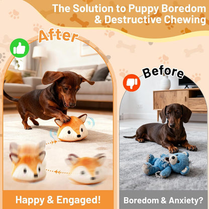 Interactive Fox Puppy Toy for Boredom Relief - Automatic Self-Moving, Bouncing & Vibrating with Sound for Entertainment & Play | Rechargeable & Chew-Resistant for All Breed Sizes3