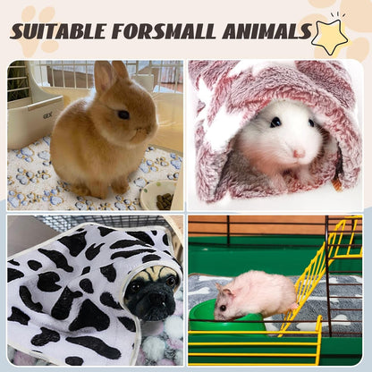 Yedsintu 6 Pcs Absorbent Guinea Pig Blankets Washable Small Animal Fleece Bedding Cage Liners Reusable Pet Pee Pad Sleep Mat Pad Cover for Hamster Ferret Rabbit Chinchilla Hedgehog (16"X24")7