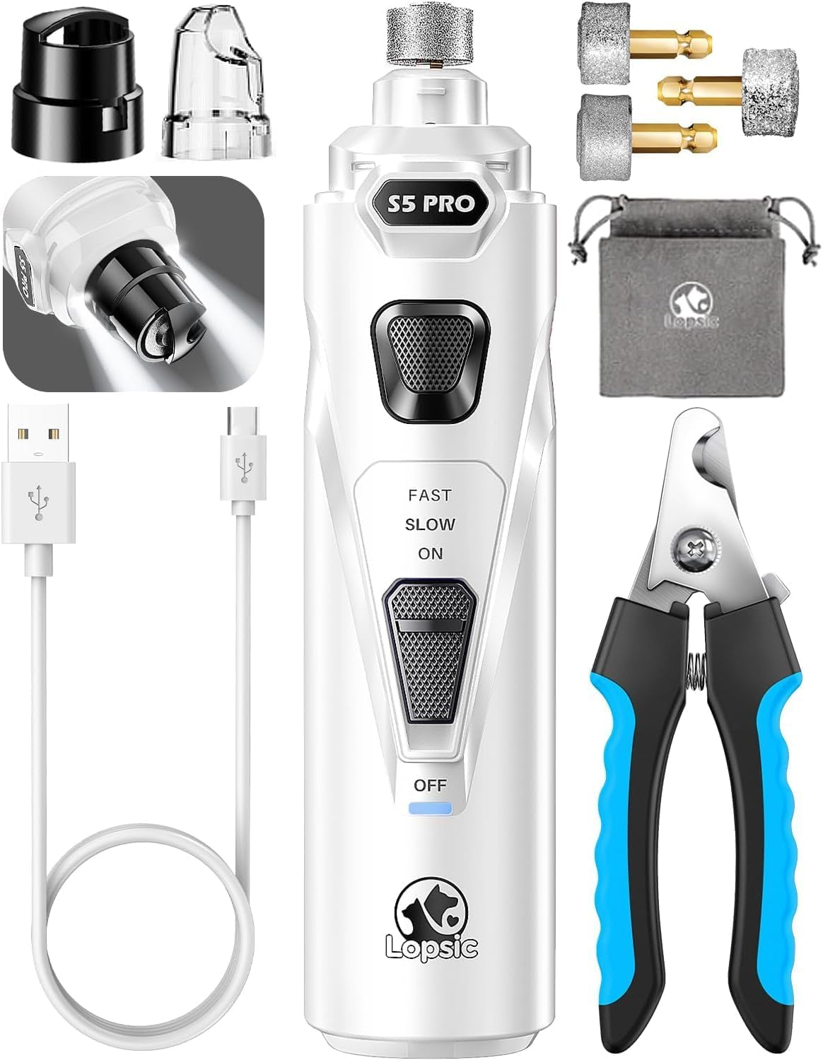 whisper-quiet-dog-nail-grinder-safe-stress-free-for-sensitive-dogs-cats-4-led-lights-3-grinding-bits-3-speed-pet-nail-trimmers-rechargeable-painless-grooming-kit-for-all-breeds-sizes