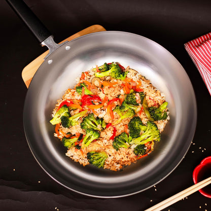 JOYCE CHEN Professional Series 12-Inch Carbon Steel Stir Fry Pan with Phenolic Handle7