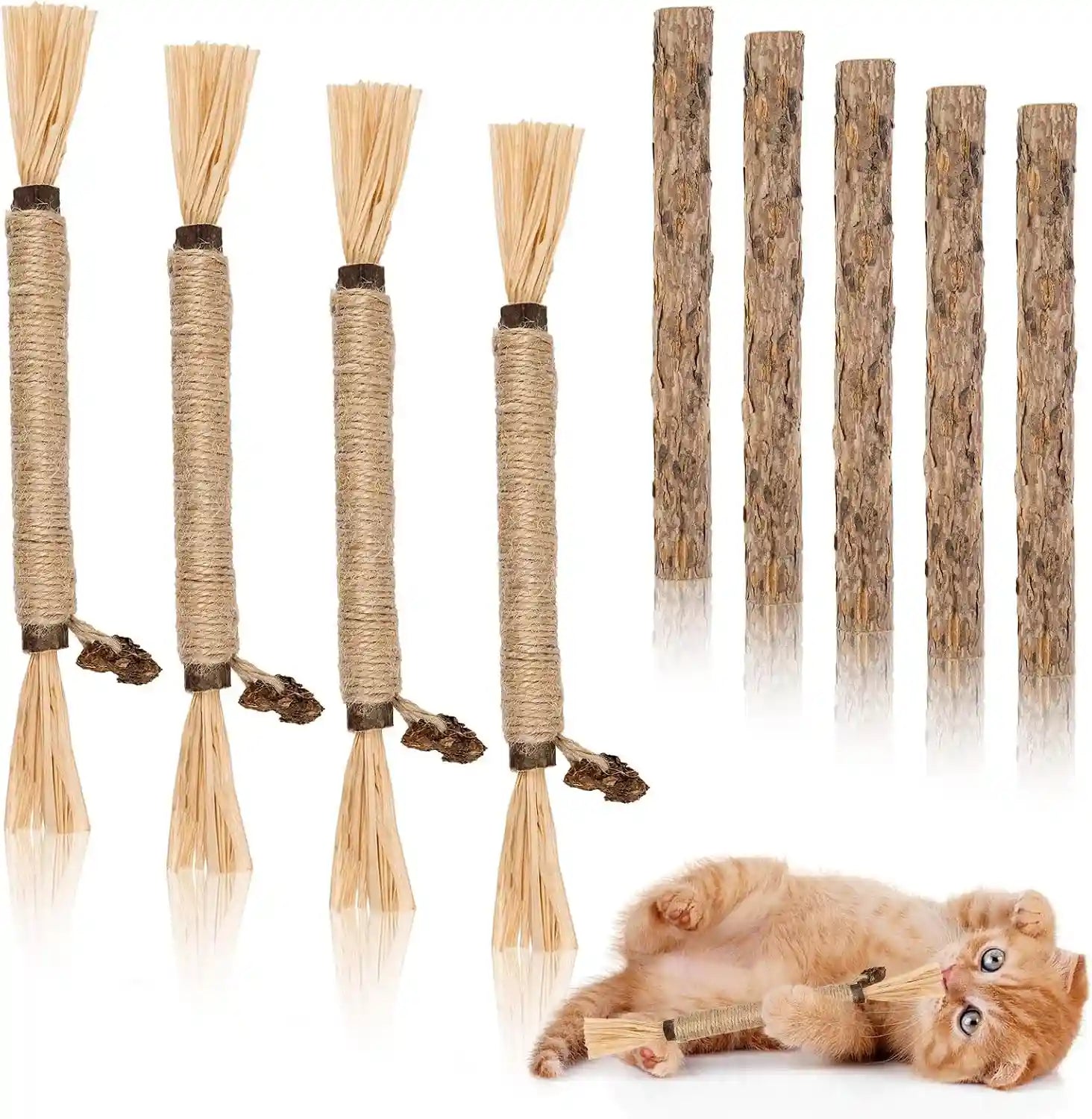9-pack-silvervine-sticks-for-cats-natural-cat-chew-stick-toys-set-matatabi-dental-care-cat-treat-for-indoor-cats-kittens-dental-care-teeth-cleaning-play