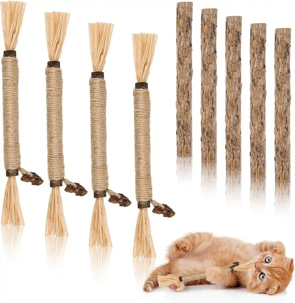 9 Pack Silvervine Sticks for Cats, Natural Cat Chew Stick Toys Set | Matatabi Dental Care Cat Treat for Indoor Cats/Kittens Dental Care Teeth Cleaning/Play1