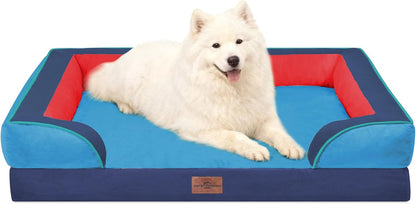 Comfort Expression Orthopedic Dog Bed for Extra Large Dogs with Bolster | Waterproof Dog Couch Bed with Washable Cover & Non-Slip Bottom, Supportive Egg Crate Foam XL Pet Bed, 42X30 Inch177