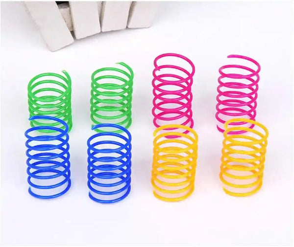 ISMARTEN Cat Spring Toy (60 Pack), Cat Kittens Toys Plastic Coil Spiral Springs for Swatting, Biting, Hunting, and Active Healthy Play (Random Color)3