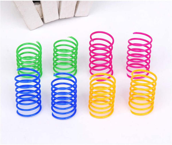 ISMARTEN Cat Spring Toy (60 Pack), Cat Kittens Toys Plastic Coil Spiral Springs for Swatting, Biting, Hunting, and Active Healthy Play (Random Color)3