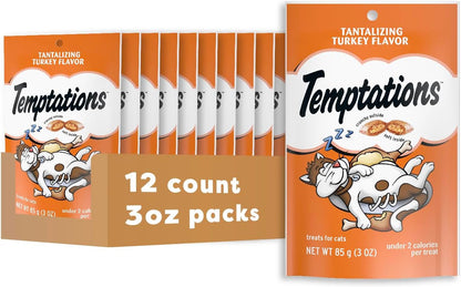 Temptations Classic Crunchy and Soft Cat Treats, Turkey, 6.3 Oz, 10 Pack | under 2 Calories per Treat, Crunchy outside & Soft Inside, Resealable Pouch, Snack or Food Topper, 100% Complete & Balanced11