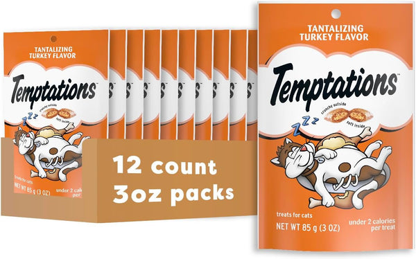 Temptations Classic Crunchy and Soft Cat Treats, Turkey, 6.3 Oz, 10 Pack | under 2 Calories per Treat, Crunchy outside & Soft Inside, Resealable Pouch, Snack or Food Topper, 100% Complete & Balanced11