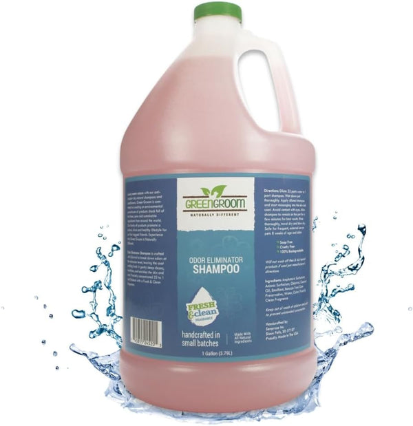 Green Groom Pet Odor Eliminator Dog Shampoo for Smelly Dogs, 1 Gallon, 32:1 | Concentrate Makes 32 Gallons; Odortrol Deodorizing Grooming Wash, Wet Dog Smell Remover, Fresh Scent, Natural Antioxidants1