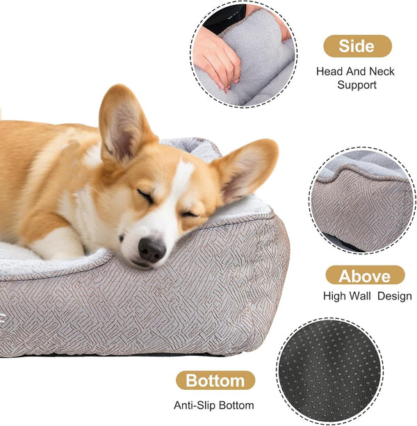 JOYELF Rectangle Dog Bed Calming Pet Bed, anti Anxiety Cat Bed & Sofa, Cute Plush Pet Bed for Small Dog and Cat- Small(Upgraded Version)3