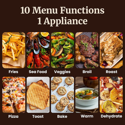 23L Air Fryer Toaster Oven, 10-In-1 Convection, Black EAF9320 | Dual Fan Speeds, 1600W, 10 Presets and Oven Light.3