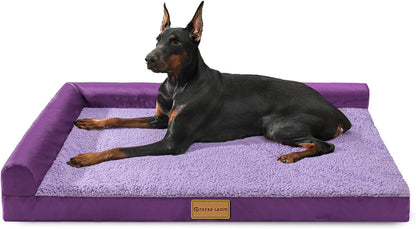Patas Lague Orthopedic Large Dog Bed Pet Sofa Beds 36''X24'' Black | L Bolster Egg-Crate Foam Dog Couch for Large Sized Dogs, Waterproof Removable Washable Cover, Pet Mat with Nonskid Bottom8