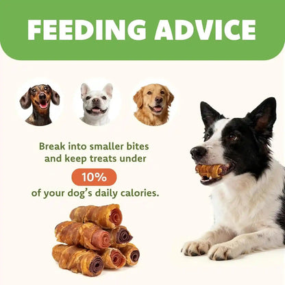 MON2SUN Dog Treats, 3 Inch Rawhide-Free Chicken, Duck & Beef Rolls,21.16 Oz | Easy-To-Digest Texture, Suitable for Small Dogs, Daily Reward Use, Made with Real Meat6
