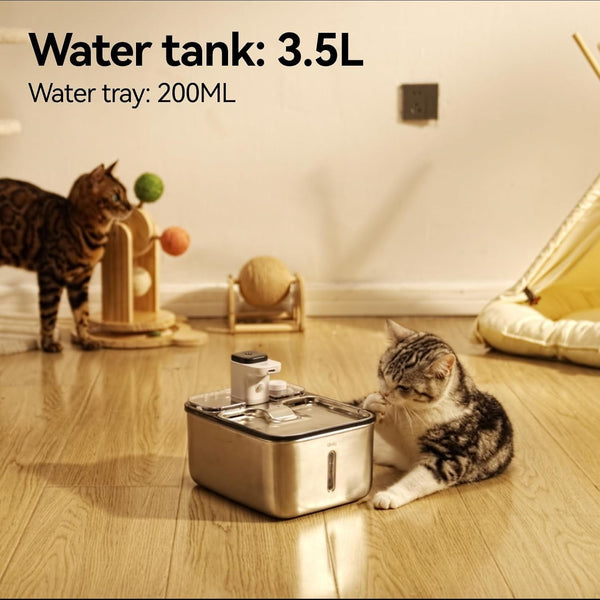 Stainless Steel Cat Water Fountain Wireless for Cats Indoor, 3.6L/123Oz Automatic Metal Dog Water Dispenser,Cordless Battery Operated Pet Drinking Fountain,Rechargeable Waterer with Motion Sensor8