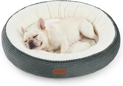 Love'S Cabin round Donut Cat and Dog Cushion Bed, 20In Bed for Cats or Small Dogs, Anti-Slip & Water-Resistant Bottom, Super Soft Durable Fabric Pet Beds, Washable Luxury Cat & Dog Bed Gray31