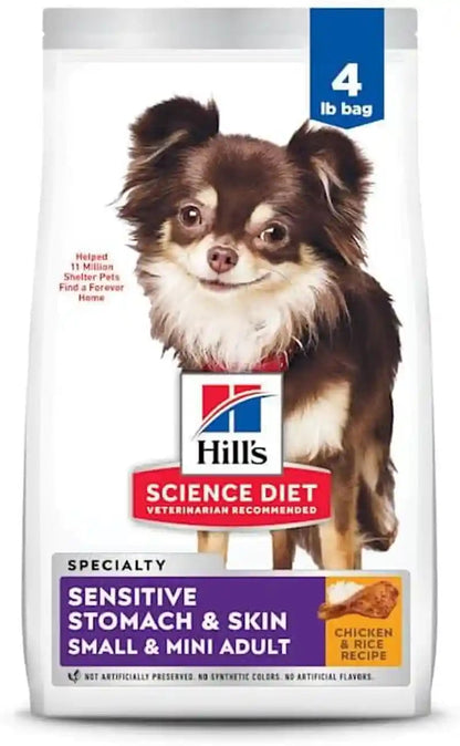 Hill'S Science Diet Sensitive Stomach & Skin Small & Mini Dry Dog Food | #1 Veterinarian Recommended, Adult Formula, Chicken Recipe, 4 Lb. Bag (Updated Formula)5