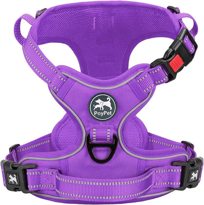 Poypet No Pull Dog Harness, No Choke Front Lead Dog Reflective Harness, Adjustable Soft Padded Pet Vest with Easy Control Handle for Small to Large Dogs(Pink, Medium)19