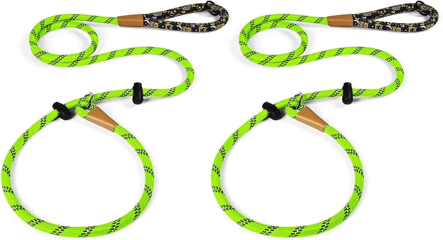 lynxking-slip-lead-dog-leash-reflective-heavy-duty-comfortable-strong-rope-for-large-medium-small-dogs-no-pull-pet-training-light-green-large-1-2in-x-6ft-slip-lead