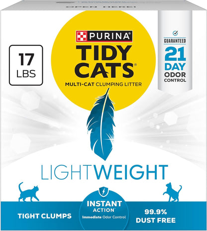 Purina Tidy Cats Lightweight Instant Action, Odor Control, Multi-Cat, Clumping, 99.9 Percent Dust Free Cat Litter - 17 Lb. Box1