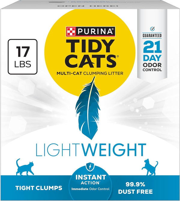Purina Tidy Cats Lightweight Instant Action, Odor Control, Multi-Cat, Clumping, 99.9 Percent Dust Free Cat Litter - 17 Lb. Box1