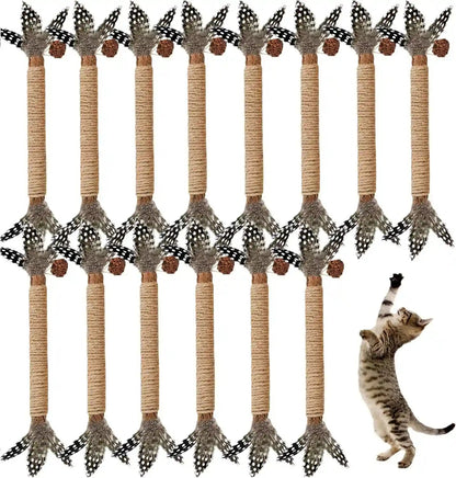 Cat Chew Toys Silvervine Sticks Dental Treat Feather 7Pack Indoor | Real Feathers Silvervine Dual-Action Chew Chase Soothes Teething, Cleans Teeth Relieves Boredom Indoors Safe Durable 7PK Set7