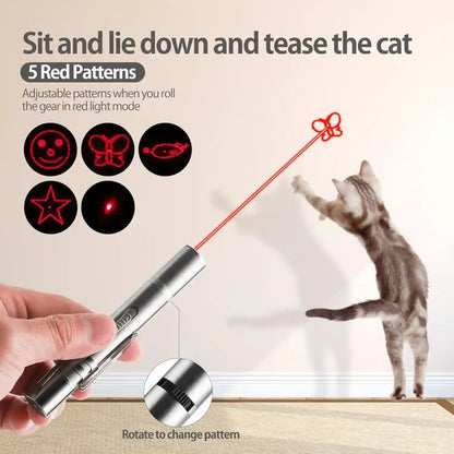 Zugesify Interactive Cat Toy, Rechargeable Red Light Chasing Toy for Indoor Cats, 3 Modes & 5 Moving Patterns, Automatic Pet Exercise Toy for Kitten & Puppy Play (2 PCS)3