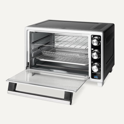 6-Slice 23-QT Toaster Oven with Built-In Air Fryer, 7-In-1 Cooking Options, 60-Min Timer & Adjustable Temperature (200°F - 450°F), with Accessories, 1500W, Stainless Steel, Silver/Gray3