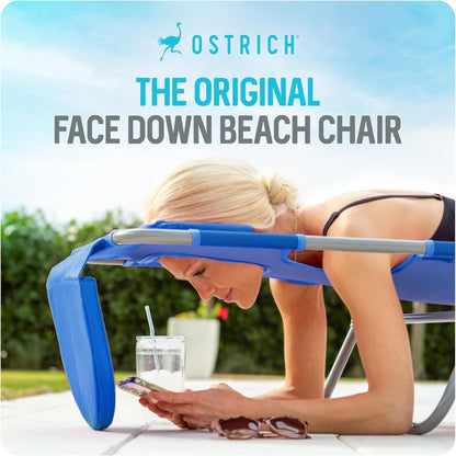 the Original Chaise Lounge 72"X22" Portable Reclining Lounger, Blue | Outdoor Relaxing Pool Tanning Chair, Lightweight Beach Recliner with Adjustable Backrest and Carry Strap, 250 Lb Capacity5