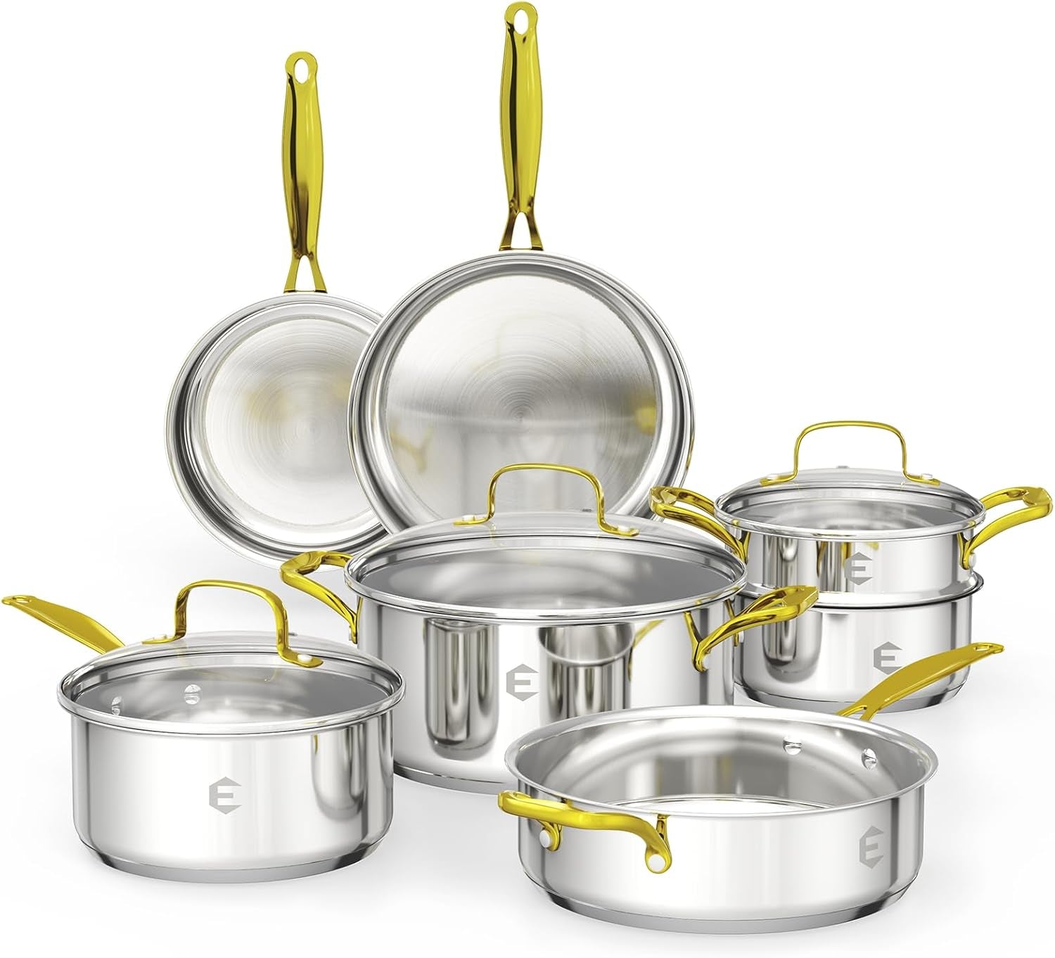 stainless-steel-cookware-set-tri-ply-pots-and-pans-set-26-piece-kitchen-cooking-utensils-set-with-lids-gold-grip-handles-induction-oven-non-toxic-dishwasher-safe-professional-chef-quality
