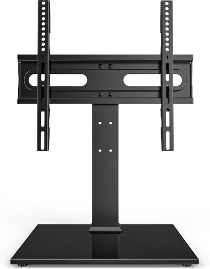 Universal TV Stand - Table Top TV Stand for 27-60 Inch LCD LED Tvs - 9 Level Height Adjustable TV Base Stand with Tempered Glass Base & Wire Management, VESA 400X400Mm1