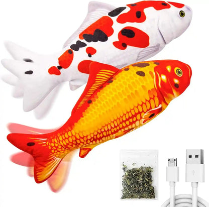 TOOGE 2 Pack 9" Floppy Fish Cat Toys with Silvervine and Catnip for Indoor Cats for Small Dogs Interactive Automatic Flopping Fish Cat Kicker Toys for Cats Puppy Small Dog1
