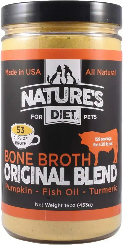 Nature'S Diet Pet Bone Broth Protein Powder with Pumpkin, Fish Oil and Turmeric (Beef, 16 Oz = 159 Servings)1