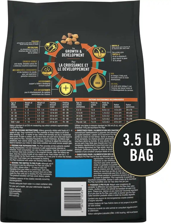 Purina Pro Plan Kitten Dry Food Complete Essentials Chicken and Rice Formula 3.5 Pound (Pack of 1)11