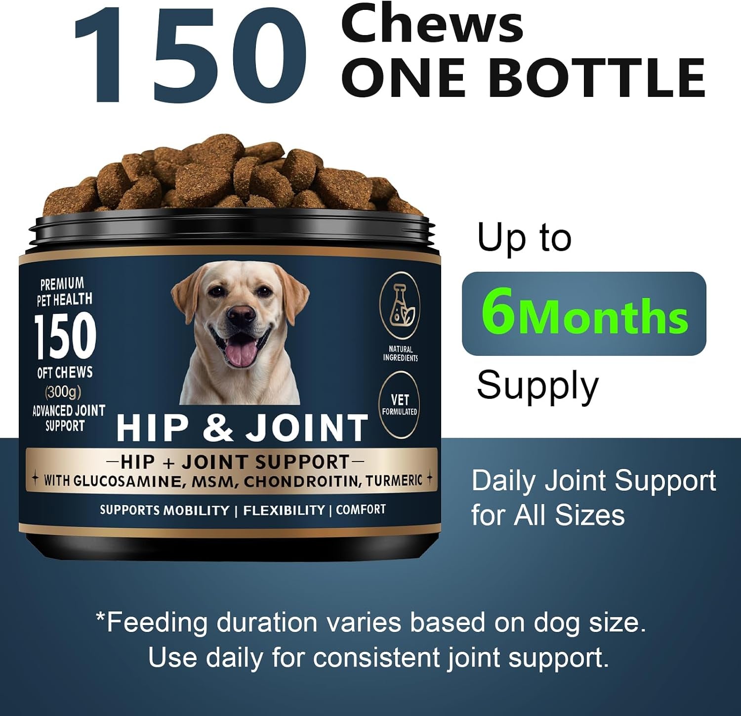 glucosamine-for-dogs-150-soft-chews-hip-joint-supplement-with-msm-chondroitin-turmeric-joint-support-for-dogs-chicken-flavor-vet-formulated-2-month-supply
