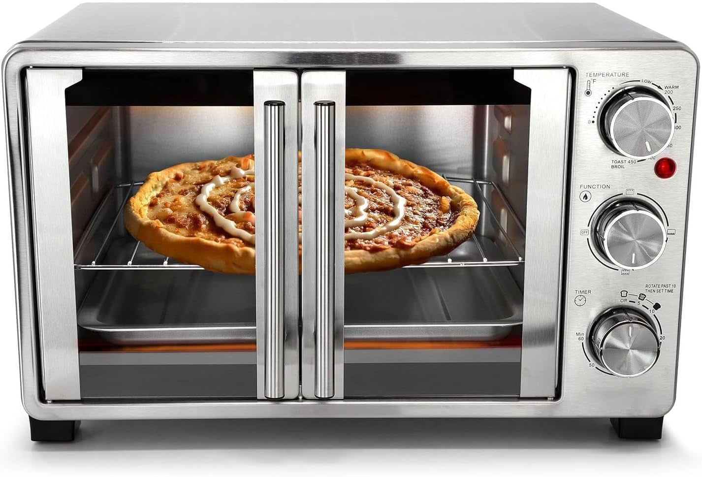 26-quart-french-door-stainless-steel-countertop-toaster-oven-multi-function-electric-oven-with-adjustable-temperature-60-minute-timer
