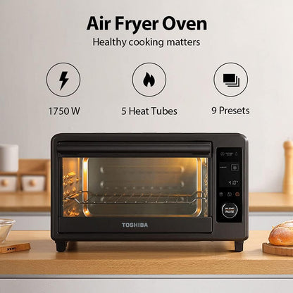 TL2-AC25CZA(GR) Air Fryer Toaster Oven, 6-In-1 Digital Convection Oven for 9 Cooking Presets, 6-Slice Bread/12-Inch Pizza, 1750W, Charcoal Grey2