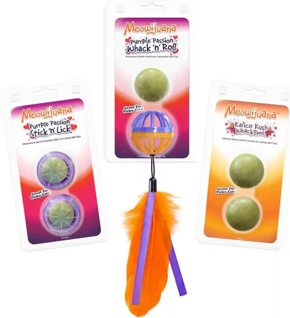 Meowijuana Stick 'N' Lick Catnip Balls, 2-Pack | Purrple Passion | Stickable Catnip & Valerian Root Balls for Cats, 2-Pack; Calming Enrichment for Anxious Cats; Organic, North American-Grown7