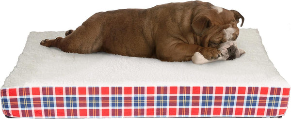 Orthopedic Dog Bed - 2-Layer Memory Foam Crate Mat with Machine Washable Sherpa Cover - 20X15 Pet Bed for Small Dogs up to 20Lbs by PETMAKER (Gray)18